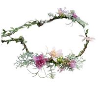 LLinfflr Fairy Flower Crown Even Headband Floral Headpiece Woodland Forest Elf Circlet for Women Girls Bridal Wedding Prom Halloween Renaissance Cosplay Photo Props