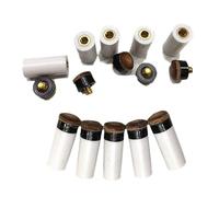 LLINthy 10 Pieces Billiard Cues Tips Replacement With White Pool Cue Stick Ferrules Screw On Sets Screw On