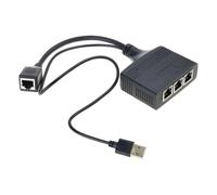 LLINthy 100Mbps Networking Splitter Ethernet Splitter With USB Power Compatible For Various Ethernet Cable Heat Resistance