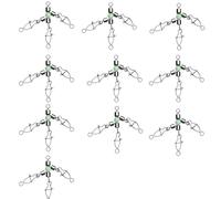 LLINthy 10pcs Fishing Snaps Swivels Rotating Swivels Bearing Connector With Glow Beads Squid Jigs Tackle Accessories Tackle Connectors