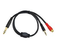 LLINthy 3.5mm 1/8" + To 6.35mm 1/4" Microphone Mixer Power Amplifier Frequency Adapter Stereo Cable 0.5M