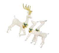 LLINthy 3Pcs Bright LED Reindeer Stake Light Acrylic Garden Decorative Lights for Outdoor Christmas Decorations Holiday Lighting for Family Home Holiday