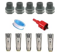 LLINthy 5pcs Automatic Stainless Steel Pigs Waterer Nipples With Drill Bit For Easy Installation And Maintenance Farm Use Pit Watering Equipment