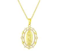 LLINthy Adjustable Chain Necklace Virgin Marry Pendant Necklace Religious Neck Jewlery for Believers and Couples Daily Collocation Necklace