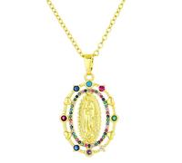 LLINthy Adjustable Chain Necklace Virgin Marry Pendant Necklace Religious Neck Jewlery for Believers and Couples Daily Collocation Necklace