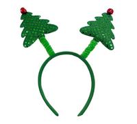 LLINthy Adult Teen Sequins Christmas Tree Shape Headband Festival Hair Hoop For Party Performances Unisex Headpiece