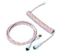 LLINthy Coiled Aviation Cable For Mechanical Keyboards TypeC To USB A With Detachable Metal Aviation Plug Spring Charging Cord