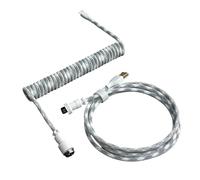 LLINthy Coiled Aviation Cable For Mechanical Keyboards TypeC To USB A With Detachable Metal Aviation Plug Spring Charging Cord