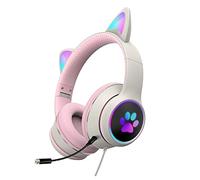 LLINthy Computer Gaming Headset Plug-in Headsets For Ears Shape Headset For Online Class Games Learning Working Headphones Gaming Headphones With Microphone Noise Cancelling For Phone Kids