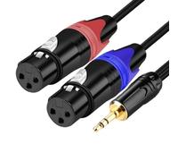 LLINthy Double Male Female 3.5mm Stereo Cable Gold-Plated Plugs Anti-Interference Studio/Broadcast Use Expert Sound Equipment Cable