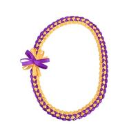 LLINthy Double Sided Graduation Ribbon Necklace Intricate Weave Honor Rope Handmade Ribbon Garlands Delicate Woven Neckchain Graduation Theme Necklace