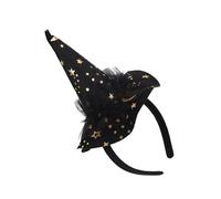 LLINthy Festival Halloween Witch Hat Hairband With Mesh For Women Men Cosplay Spiderwebs Wizard Caps Headband Costume Accessory