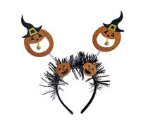 LLINthy Halloween Headband For Kids Glittering Pumpkin Hairband Cosplay Costume Headpiece For Adult Child Stage Props Headwear