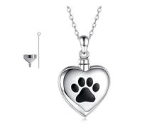 LLINthy Heart Shape Urn Necklace Set Ashes Mementoes Pet Pendants Pet Memorials Lockets For Ashes Memorials Jewelry Silver Necklace