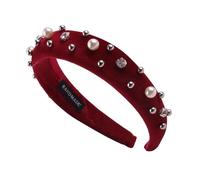 LLINthy Jeweled Blingbling Headband Pearls Headwear Christmas Party Photo Props Women Headwear Cosplay Accessories