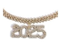 LLINthy Practical 2025 Pendant Necklace On Short Cuban Chain Designs Jewelry Accessory For Women Who Love Punk Fashion Women's Hip Hop Necklace