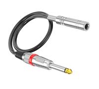 LLINthy Professional 6.35mm Cable Male To Female Gold Contacts Double Layer Shielding Flexible PVC Cord Durability Aluminum Foil Shielded Auditory Cord
