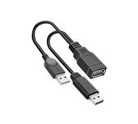 LLINthy Robust USB3.0 Extension Cord Featuring Y Design and Two Power Sources Perfect for External Storage and Peripherals Data Transfer Cable