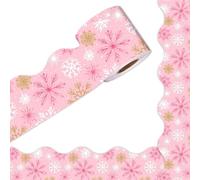 LLINthy Snowflakes Border Trim Wall Sticker 65ft Bulletin Board Border Sticker for Bulletin Board Christmas Holiday Decoration Snowflake