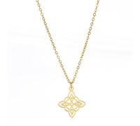 LLINthy Stainless Steel Good Luck Trinity-Knot Necklace Celtic-Knot Pendant Clavicle Chain Necklace for Women Girl Teen Jewelry Celtic-Knot Necklace for Men Women