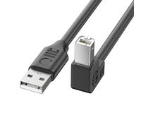 LLINthy USB 2.0 Cable For Printers And Scanner Ensuring Quick And Secure Connection Highly 480Mbps 90Degree Elbow