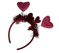 LLINthy Valentine's Day Headband Felt Fabric Glitters Heart Headpiece Holiday Hair Accessories For Parties And Photo Props