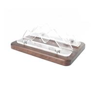 LLINthy Vertical Computer Stand For 4 Holder Ergonomic Wood Base Construction Maximize Desktop Space Utilization Walnuts & ABS Hybrids Computer Base