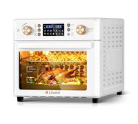LLIVEKIT 26L Air Fryer Oven, Oil Free, with 14 Programmes, 360° Hot Air Circulation Technology, Energy-Saving up to 60%, Dishwasher Safe 7 Accessories, 1700W, Cream White