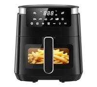 LLIVEKIT 5.5L Air Fryer with Viewing Window & Interior Light, 8-in-1 Digital Airfryer with Keep Warm Function, 360° Hot Air Circulation, Uses No Oil, 70% Energy Saving Compact Cooker for Family