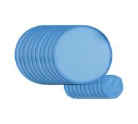 Lljsszr 10x Folding Fans, Portable, Made of Polyester, Round, for Summer, As Throwing Discs, for Advertising, DIY Projects, Outdoor Activities, Performances A, Blue