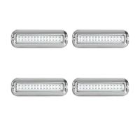 Lljsszr 4 Pieces Boat Transom Lights 42LED Submersible Marine Light Stainless Steel Compatible with Various Electrical Systems Suitable for Yachts Travel, White Light