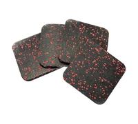 Lljsszr 4 Treadmill Pads, 10mm Thick, Protect The Floor, Made of High-density Rubber, Square, Quiet for Home Gyms, Black Orange