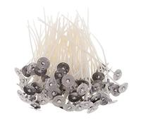 Lljsszr 500 Pieces Metal Candle Wick Holder Candle Craft Tool Tab DIY Iron Function for Homemade Candles for Leisure Craft Room, White, 100pcs-12cm