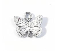 Lljsszr Alloy Pendant Butterfly Charm Pendant Finding Accessory Component With Compact Butterfly Form And Smooth Finish Suitable for bracelets necklaces earrings DIY crafts, Silver