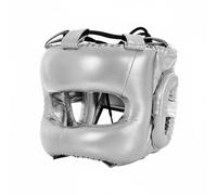 Lljsszr Boxing Headgear Professional Helmet Ear Protection Impact Absorbing PU Leather Comprehensive Guard Suitable for Boxing MMA Training, Silver