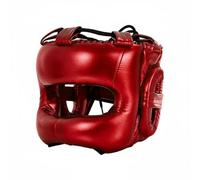 Lljsszr Boxing Headgear Professional Helmet Ear Protection Impact Absorbing PU Leather Comprehensive Guard Suitable for Boxing MMA Training, Red