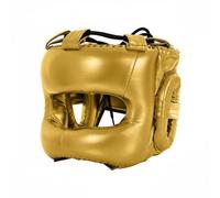 Lljsszr Boxing Headgear Professional Helmet Ear Protection Impact Absorbing PU Leather Comprehensive Guard Suitable for Boxing MMA Training, Gold
