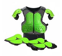 Lljsszr Children Riding Chest Shoulder Back Knee Elbow Equipment Featuring Flexible Straps Shock Absorbing PP Foam Suitable for Young Riders Roller Skating Skateboarding Biking , Green