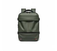 Lljsszr Compression Travel Pack Laptop Backpack Bag Rucksack Expansion Zipper Oxford Polyester TPU USB Charging Shock Guarded Laptop Section Organizer Panel, Green, Small Army Green, 16 Inch