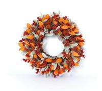 Lljsszr Foliage Wreath Artificial Wreath Leaf Wreath Harvest Wreath Autumn Wreath With Round Circle Shape And Layers For Door Wall suitable for home decoration shop display 45cm