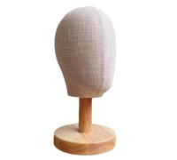 Lljsszr Mannequin Head Stand Compact Mannequin Head with Wooden Base Lightweight Hat Display with Cover for Collectors, Salons, Retail Shops