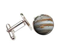 Lljsszr Men Cufflinks Celestial Glass Cufflinks Space Cuff Links Cuff Buttons Shirt Fasteners With Sturdy Alloy Frame And Hinged Bar Back Suitable for, Jupiter