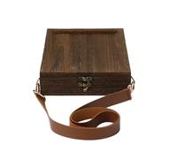 Lljsszr Portable Writing Case Portable Drawing Kit Wooden Briefcase Art Supply Organizer With Hinged Lid And Shoulder Strap suitable for plein air painting sketching