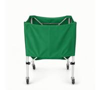 Lljsszr Tennis Training Cart Ball Basket Carrier Trolley With Wheels Folding Aluminum Alloy Frame Oxford Bag X Braced Structure Rolling Casters suitable for coaching team training court use, Green