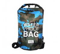 Lljsszr Waterproof Shoulder Pack Single Shoulder Backpack Sack Versatile Carry Option Suitable for Water Sports Fishing Family Recreation School, Multicolor, Light Blue Camouflage, 15L Backpack
