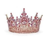 Lljsszr Women Headpiece Tiara Regal Rhinestone Alloy Dramatic Presence suitable for costume party photo wedding stage performance, Pink