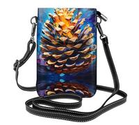 LLKGO TAbstract pine cones Pattern Crossbody bag, mobile phone bag, women's small wallet, a practical gift suitable for going out, exercising, and shopping
