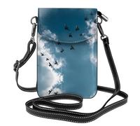 LLKGO TBirds of Prey in the Blue Sky Pattern Crossbody bag, mobile phone bag, women's small wallet, a practical gift suitable for going out, exercising, and shopping