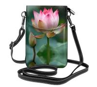 LLKGO Tbudding lotus Pattern Crossbody bag, mobile phone bag, women's small wallet, a practical gift suitable for going out, exercising, and shopping