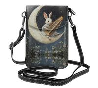 LLKGO TBunny playing the piano Pattern Crossbody bag, mobile phone bag, women's small wallet, a practical gift suitable for going out, exercising, and shopping